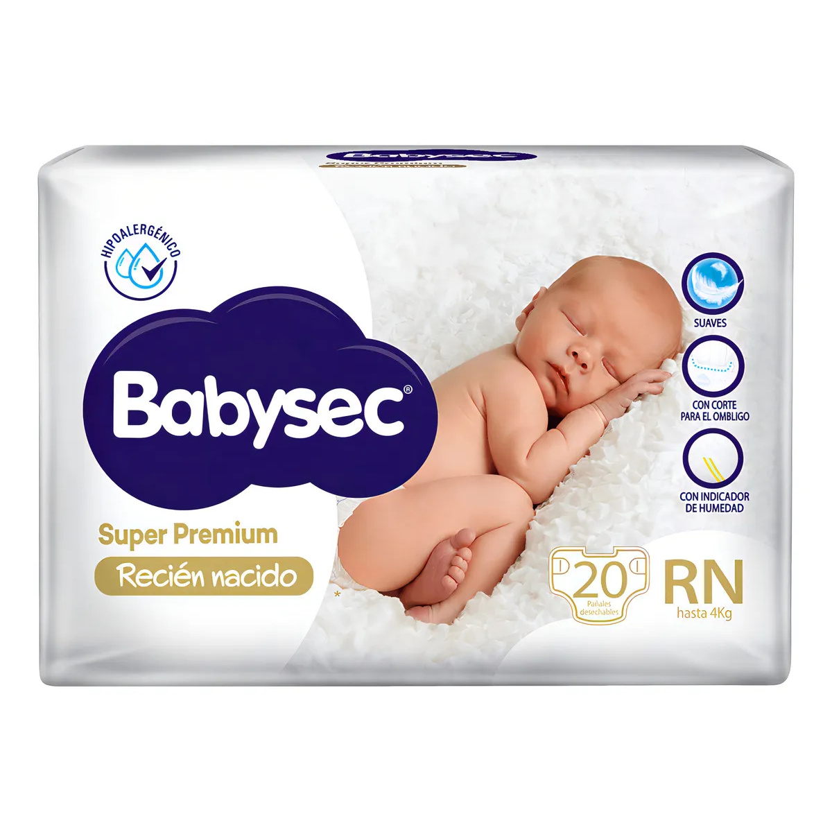 Pañales Babysec Recien Nacido Corte Umbilical Hasta 4kg Rn