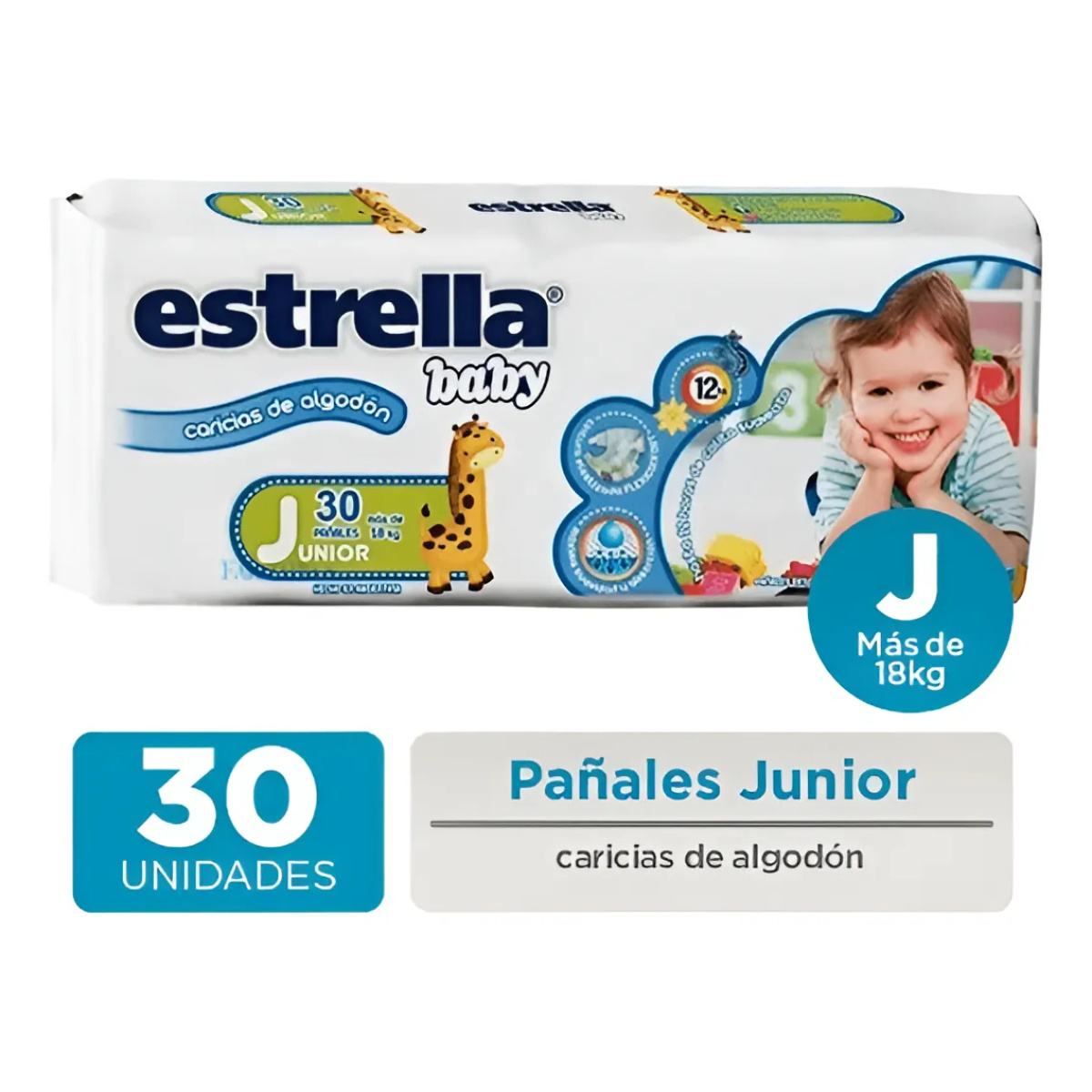 Pañales Estrella Baby X 30 Caricias De Algodón Junior