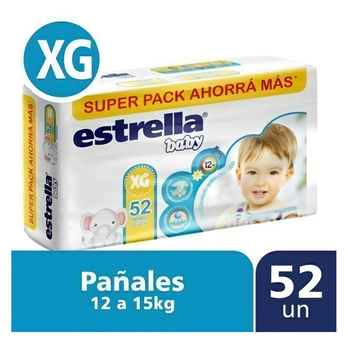 Pañales Estrella Flexiconfort XG Superpack Ahorro 52 Unidades